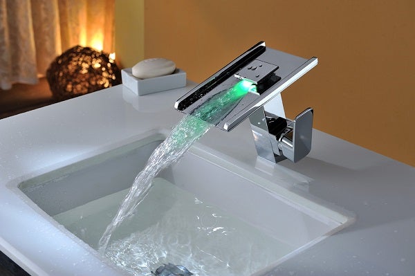 Color Changing LED Waterfall Sink Faucet - Cascada Showers