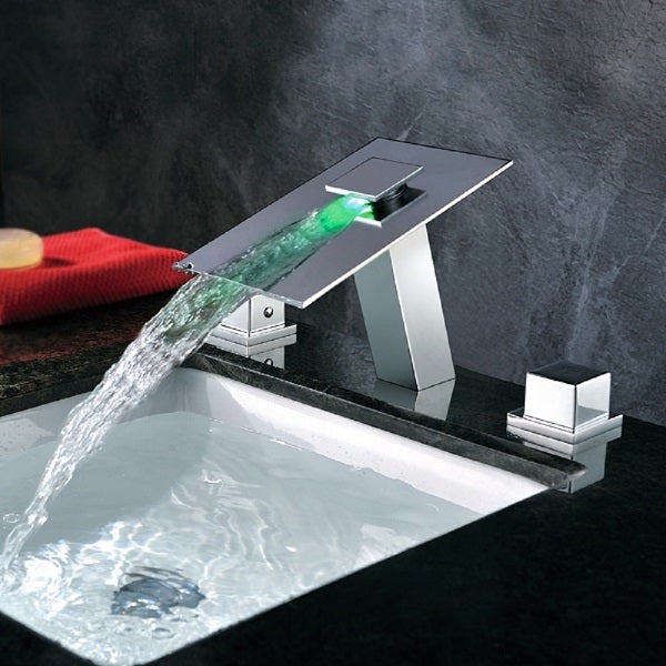 Color Changing LED Waterfall Sink Faucet - Cascada Showers