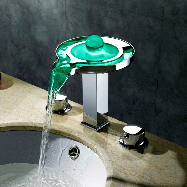 Color Changing LED Waterfall Sink Faucet - Cascada Showers