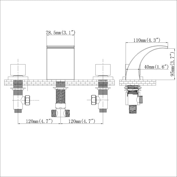 Color Changing LED Waterfall Sink Faucet - Cascada Showers