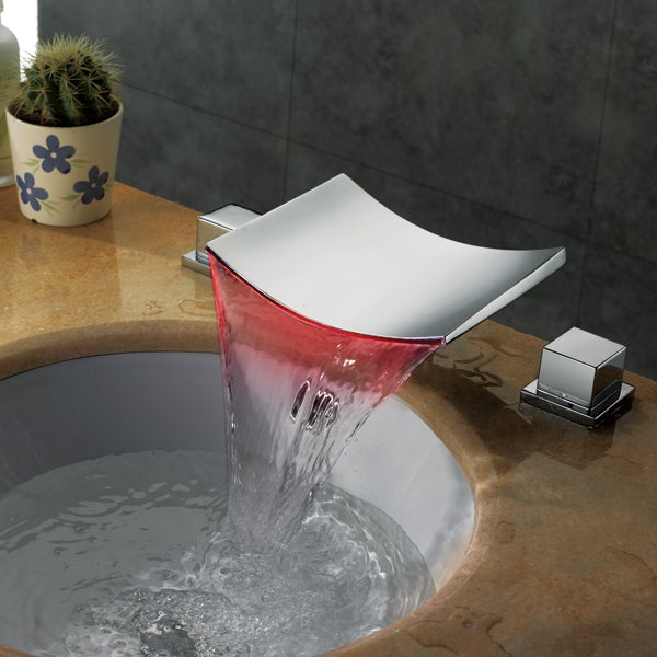 Color Changing LED Waterfall Sink Faucet - Cascada Showers