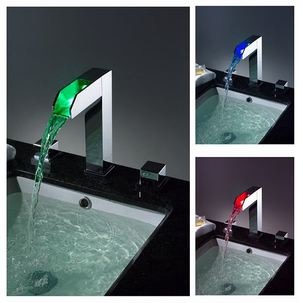Color Changing LED Waterfall Sink Faucet - Cascada Showers