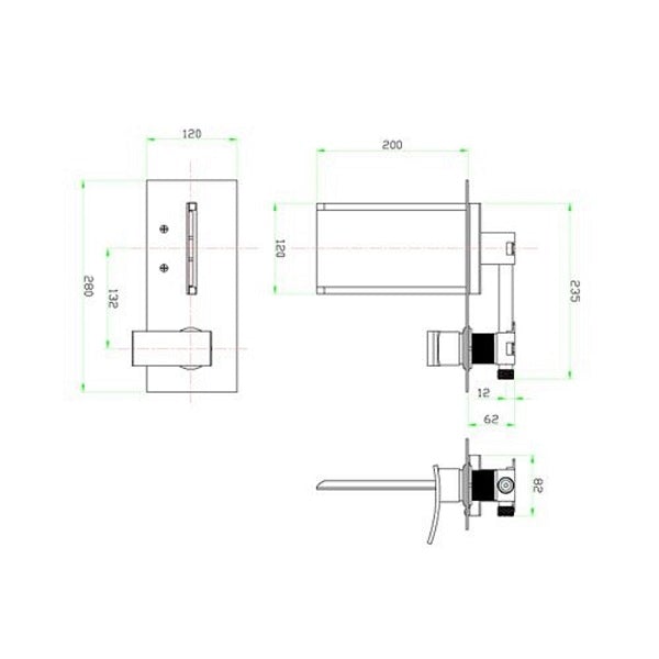 Color Changing LED Waterfall Wall Mount Faucet - Cascada Showers