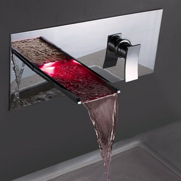 Color Changing LED Waterfall Wall Mount Faucet - Cascada Showers