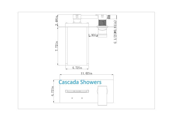 Color Changing LED Waterfall Wall Mount Faucet - Cascada Showers