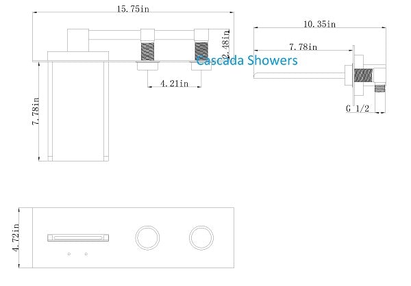 Color Changing LED Waterfall Wall Mount Faucet - Cascada Showers