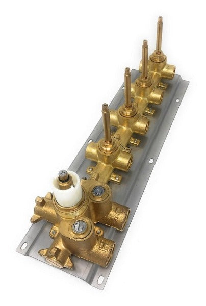 Contemporary 4-Knob Thermostatic Valve - Cascada Showers
