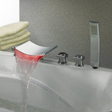Deck Mounted Water Power Square LED Bathroom Sink Faucet - Cascada Showers
