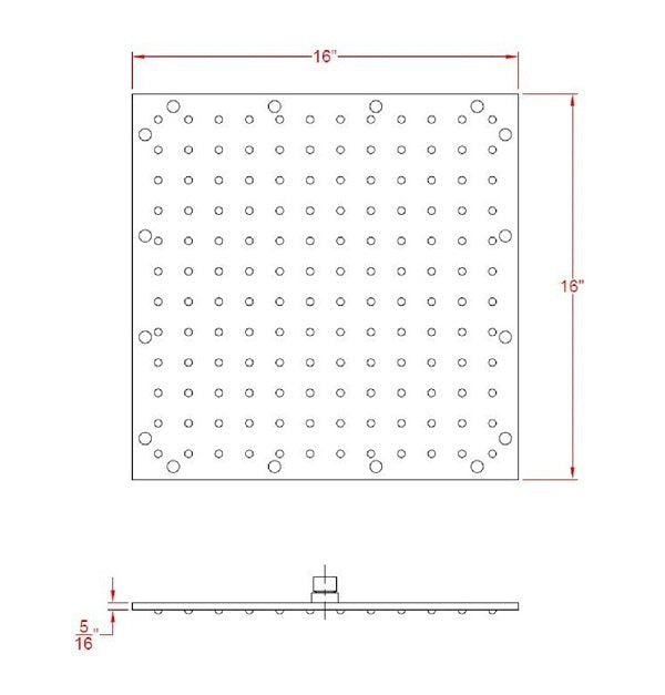 Fiji 16" Ceiling Mount Luxury Shower Set with 6 Massage Jets Spray (Chrome) - Cascada Showers