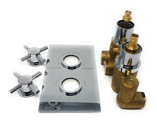 Fiji 16" Ceiling Mount Luxury Shower Set with 6 Massage Jets Spray (Chrome) - Cascada Showers