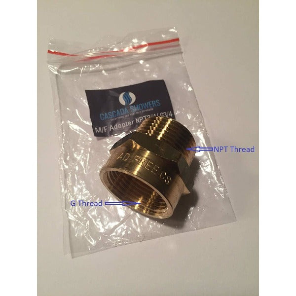 brass adapter fittings an fitting g thread metric bspt female to npt male pipe lead free 3 4 inch 3 4 taper threads g1 water 1 piece brass adapter fitting water line adapter pipe fitting solid structure durable G thread connector to NPT