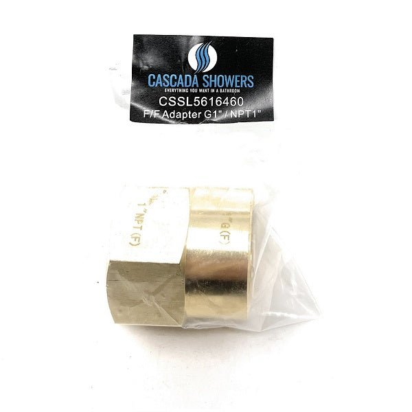 G Thread (Metric BSPP) Female to NPT Female Lead-Free Adapter (1" x 1") - Cascada Showers