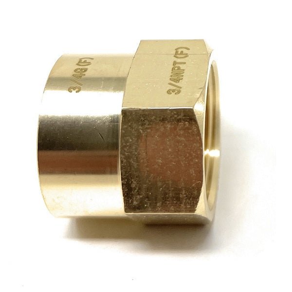 G Thread (Metric BSPP) Female to NPT Female Lead-Free Adapter (3/4" x 3/4") - Cascada Showers