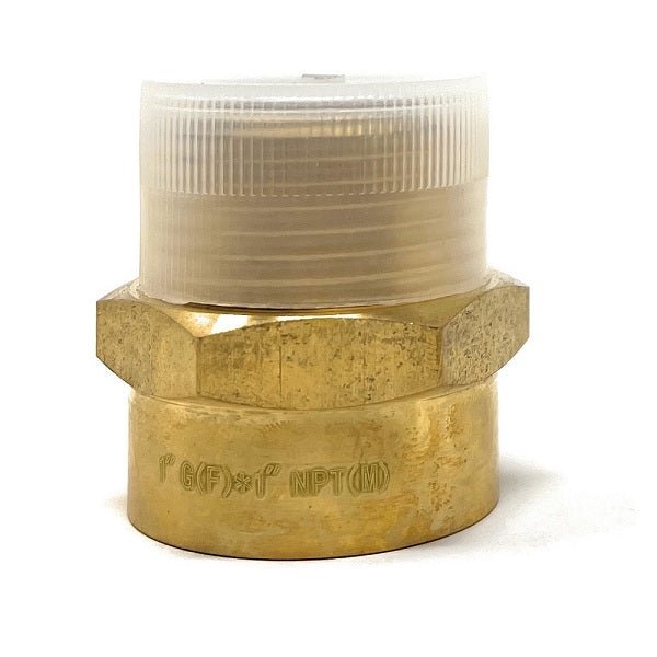 Lead-free BSPP to NPT brass adapter for plumbing use
