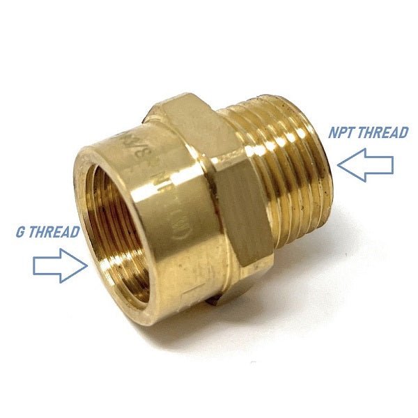 G Thread (Metric BSPP) Female to NPT Male Adapter - Lead Free (3/8" x 3/8") - Cascada Showers