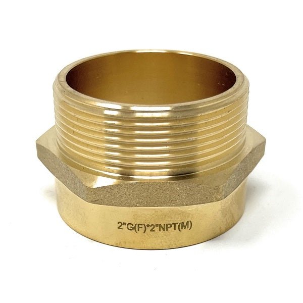 G Thread (Metric BSPP) Female to NPT Thread Male Pipe Fitting Adapter - Lead-Free (2" x 2") - Cascada Showers