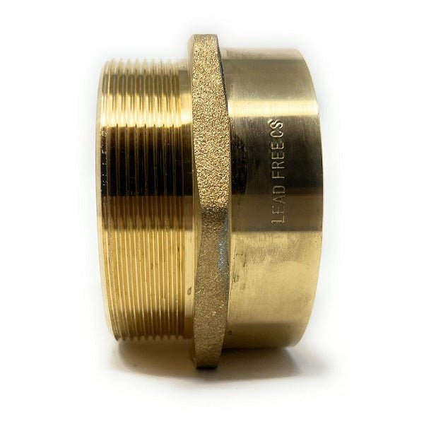 Heavy-duty 2 1/2 inch BSPP to NPT brass adapter by Cascada Showers
