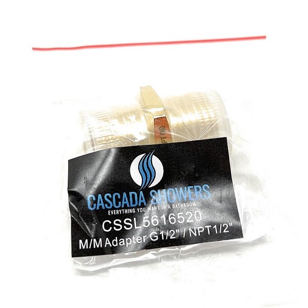 G Thread (Metric BSPP) Male to NPT Male Lead-Free Adapter (1/2" x 1/2") - Cascada Showers