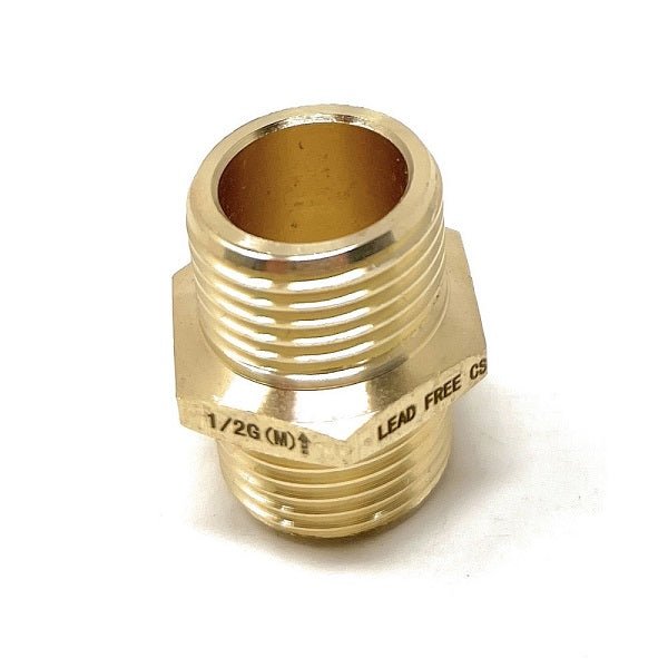 G Thread (Metric BSPP) Male to NPT Male Lead-Free Adapter (1/2" x 1/2") - Cascada Showers