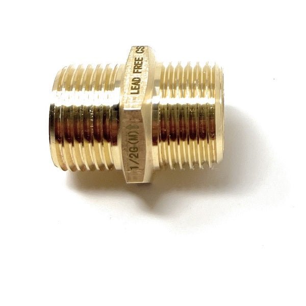 G Thread (Metric BSPP) Male to NPT Male Lead-Free Adapter (1/2" x 1/2") - Cascada Showers