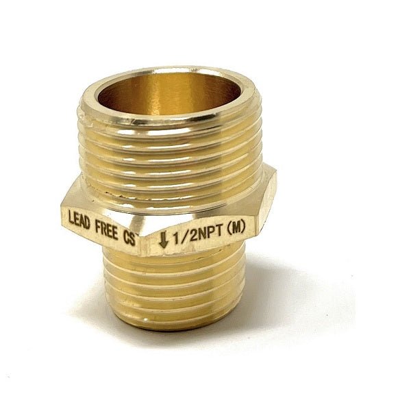 G Thread (Metric BSPP) Male to NPT Male Lead-Free Adapter (3/4" x 1/2") - Cascada Showers