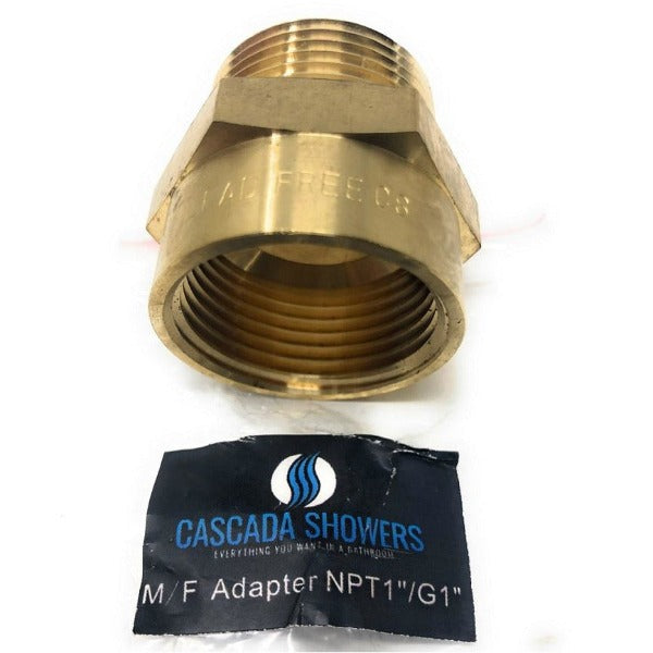 Heavy-duty brass G thread to NPT pipe adapter