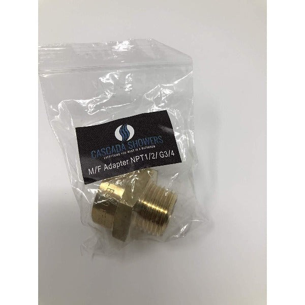 G3/4" Pipe fittings female Thread Water Pipe to 1/2" NPT Male Adapter - Cascada Showers. 1/2 male to 3/4 female adapter, 3/4 to 1/2 adapter, 1/2 to 3/4 adapter, 3/4 female to 1/2 male reducer, 1/2 female to 3/4 male adapter, 3/4 to 1/2 male adapter, 3/4 npt to 1/2 npt,  3/4 female to 1/2 male adapter, g+3+4(g+2), 3/4 female to 1/2 male