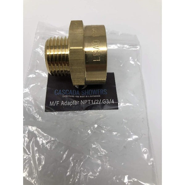 Lead-free brass BSPP to NPT thread converter plumbing fitting