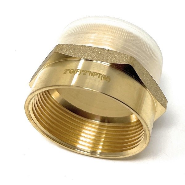 Lead-Free Brass G Thread Female to NPT Male Adapter - 2" x 2" - Cascada Showers