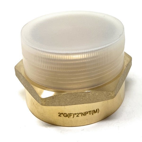 Lead-Free Brass G Thread Female to NPT Male Adapter - 2" x 2" - Cascada Showers