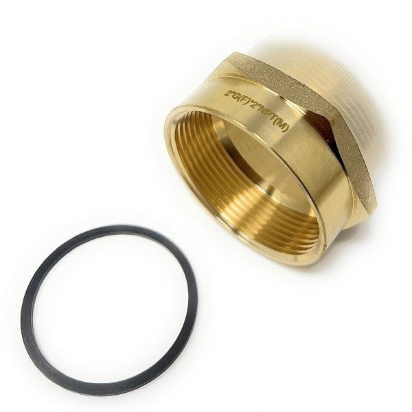 Lead-Free Brass G Thread Female to NPT Male Adapter - 2" x 2" - Cascada Showers