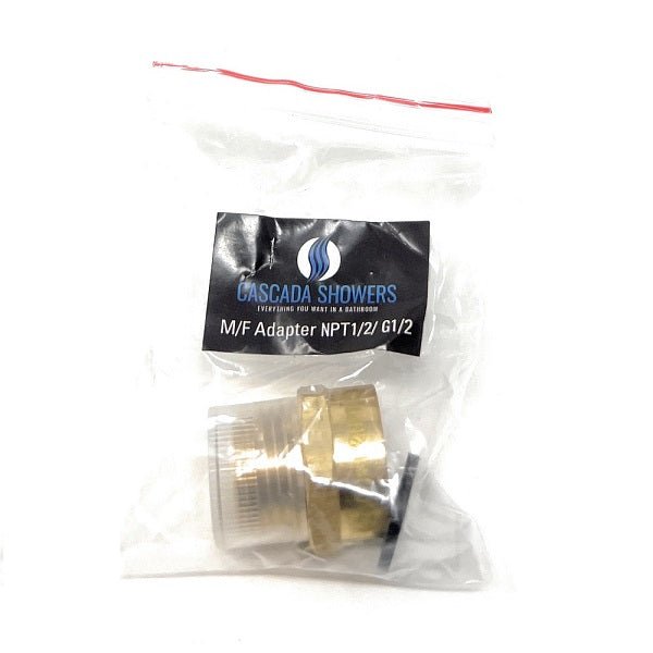 Lead-Free G Thread (Metric BSPP) Female to NPT Male Pipe Fitting Adapter - 1/4" - 3" - Cascada Showers