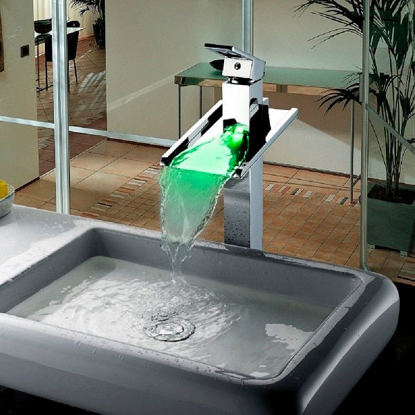 LED Waterfall Vessel Faucet - Cascada Showers