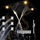 Luxurious Design 23"x31" LED Shower System with Bluetooth Speaker and Sliding Bar - Cascada Showers
