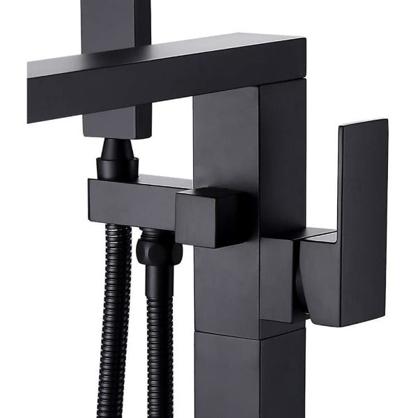 Luxury Classic Matt Black Floor Standing Dual Handle Shower Faucets - Cascada Showers