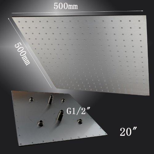 Luxury Square Stainless Steel 20" LED Rain Shower Head - Cascada Showers