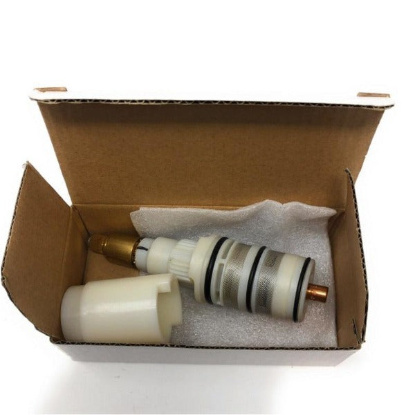 Packaging and contents of the CA43G Thermostatic Cartridge.; Thermostatic Cartridge (Hot / Cold) for 4, 5, 6 & 7-Knobe Valve