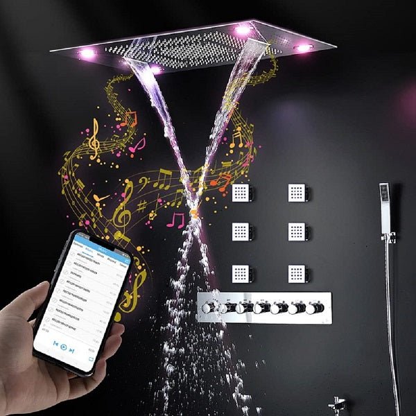 Enhance Your Shower Experience with the Cascada Luxurious Design 23"x31" Music LED Shower System