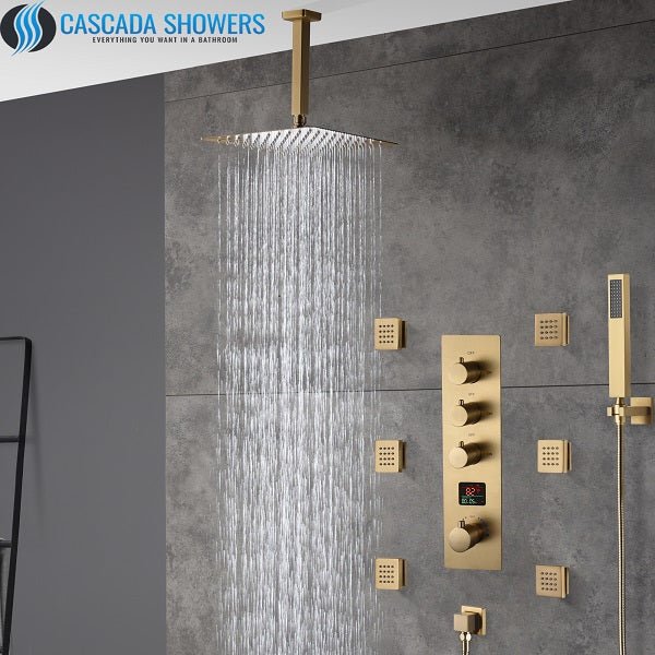 Transform Your Daily Shower Experience with the Cascada Assisi 10" Thermostatic Digital Display Shower System