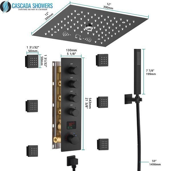 Transform Your Shower into a Luxurious Escape with the Cascada Luxury 12" Siena Digital Shower