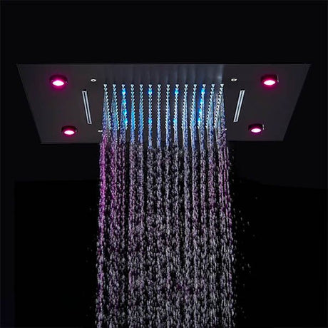 14"x20" recessed rainfall /waterfall LED shower head