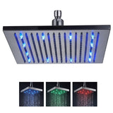 16" Stainless Steel Ceiling Mount Square Rainfall LED Shower Head - Cascada Showers