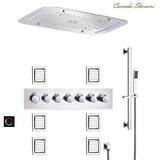 17"x28" Luxurious recessed waterfall & rainfall LED shower system and Sliding Bar - Cascada Showers