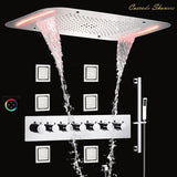 17"x28" Luxurious recessed waterfall & rainfall LED shower system and Sliding Bar - Cascada Showers