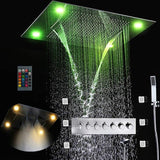 23"x31" Luxurious Classic Design recessed waterfall & rainfall LED shower system – 7 mode - Cascada Showers