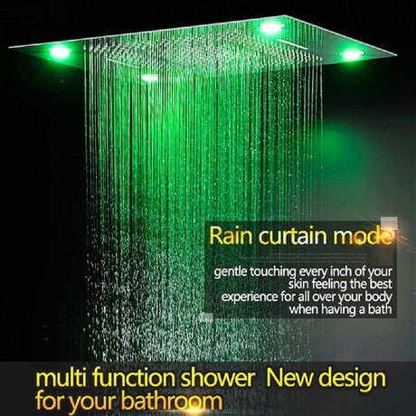 23”x31” Recessed LED shower head 5-mode with built-in Bluetooth Speakers - Cascada Showers