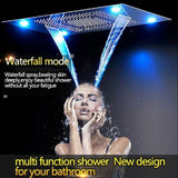 23”x31” Recessed LED shower head 5-mode with built-in Bluetooth Speakers - Cascada Showers