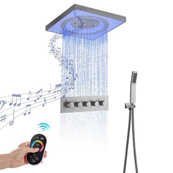 Cascada Perla 24-inch LED shower head with music