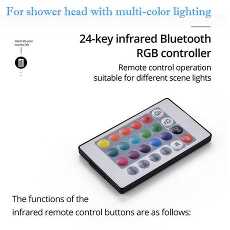 24 - Key Remote Control for LED Lights - Cascada Showers