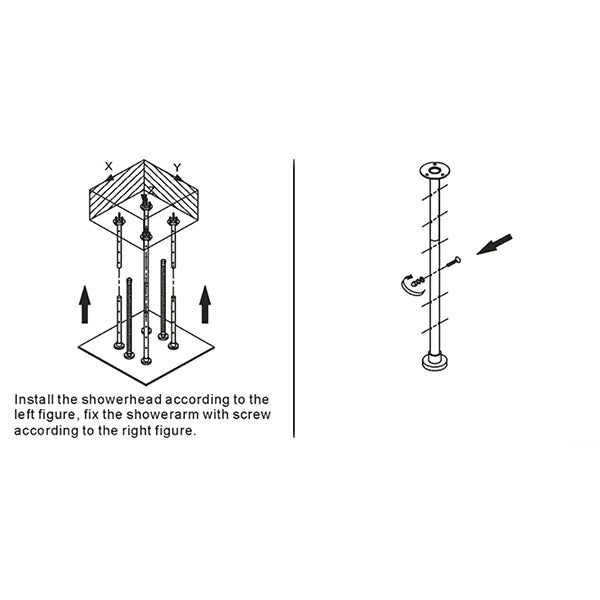 24" Rainfall LED Shower Set Double - Function Valve - Cascada Showers